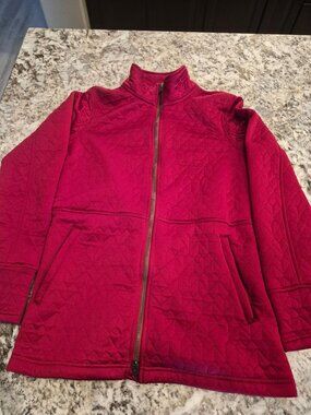ExOfficio Women Quilted Full-Zip Jacket Red Size M Lightweight Stylish Outerwear